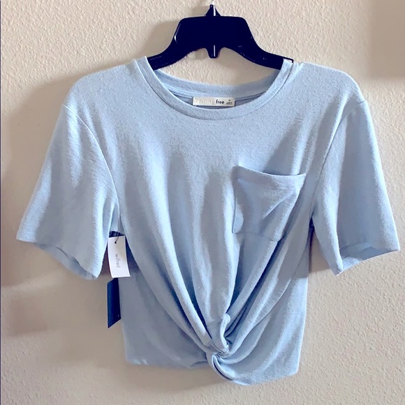 Aritzia Tops - Aritzia Wilfred free baby blue crop top
